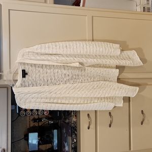 LANE BRYANT Sweater Women 18/20 Waterfall Knit Stitch Open Crochet Long Sleeve